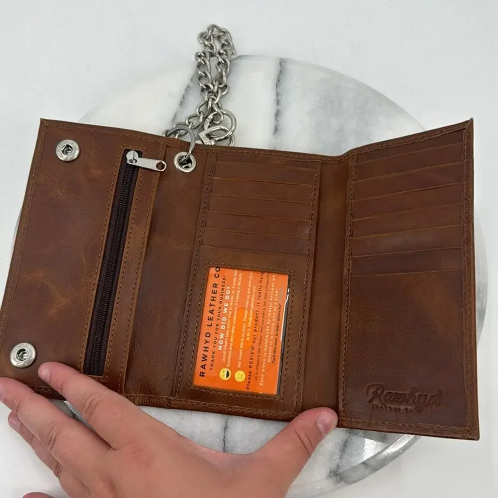 NWT Rawhyd leather chain wallet